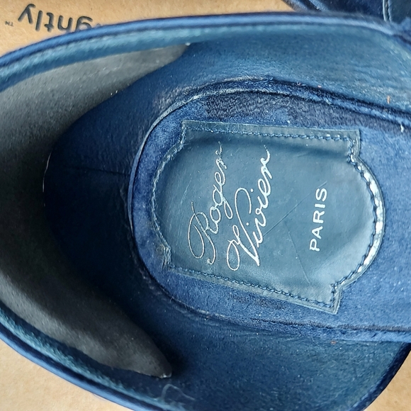 Authentic Roger Vivier Blue Crystal Embellished Flats 38.5 - Picture 7 of 16